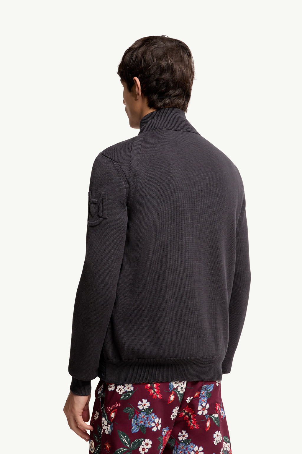 Moncler Padded Zip-Up Cotton Cardigan — Navy — gallery 4