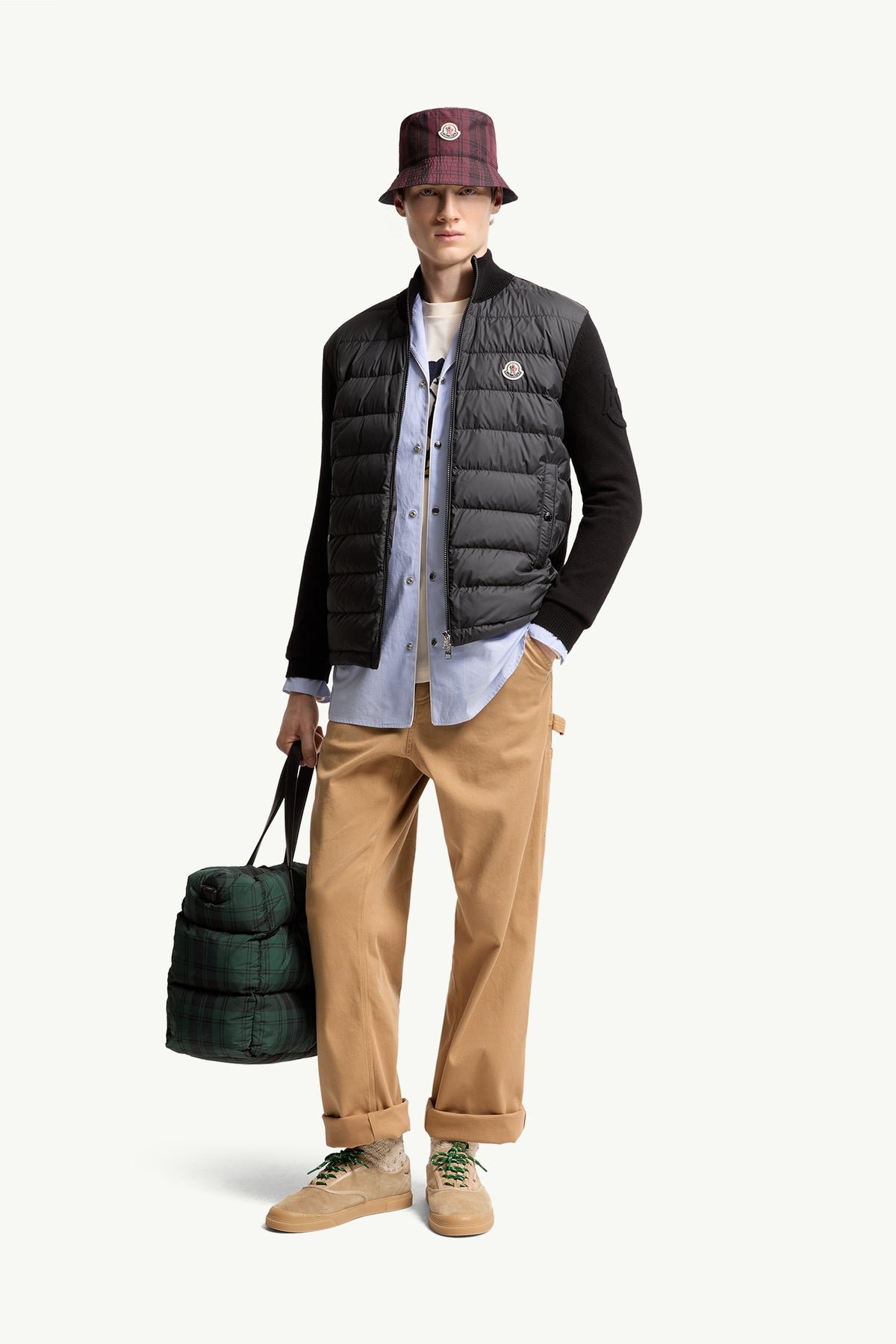 Moncler Padded Zip-Up Cotton Cardigan — Black — gallery 1
