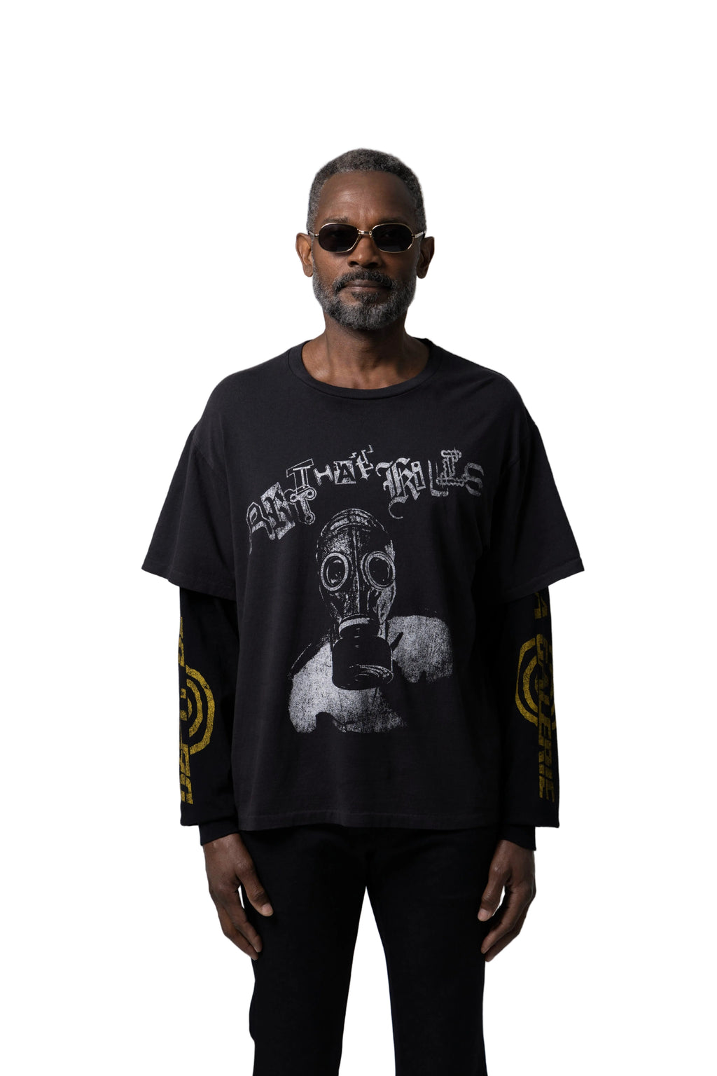GALLERY DEPT. Noise 2fer Long Sleeve — Black/Black — styled view