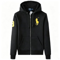 Polo Ralph Lauren Big Pony Full-Zip Hoodie — Black / Yellow Logo — Front