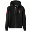Polo Ralph Lauren Big Pony Full-Zip Hoodie — Black / Red Logo — Front