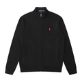 Polo Ralph Lauren Fleece Full-Zip Sweatshirt — Black / Red Logo — Front