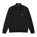 Polo Ralph Lauren Fleece Full-Zip Sweatshirt — Black / White Logo — Front