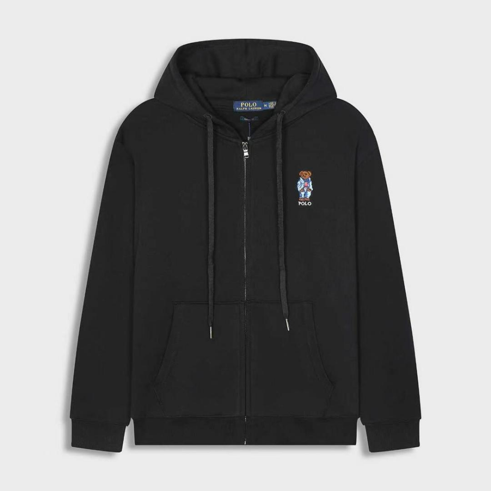 Polo Ralph Lauren Polo Bear Full-Zip Hoodie — Black — Front
