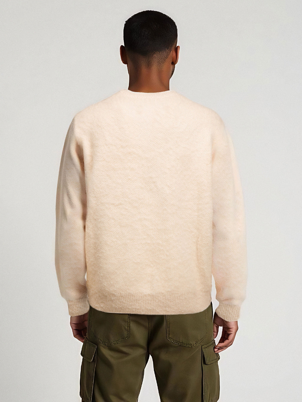 Corteiz C-Star Knit Sweater — Cream — on-body view