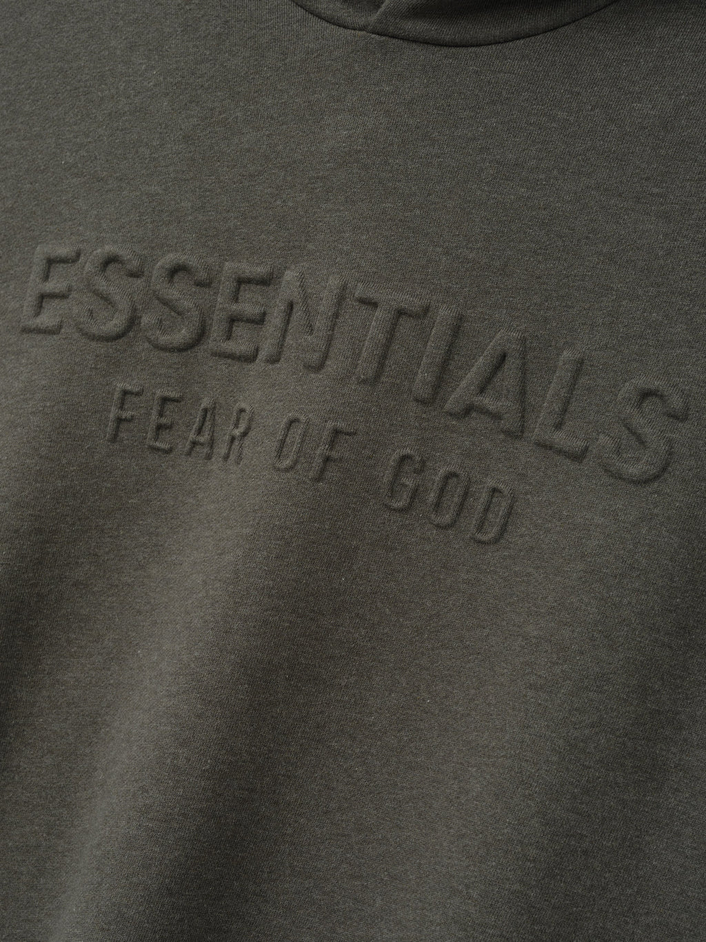 essentials fw26 embossed 90s relaxed hoodie — ash heather — product view 4