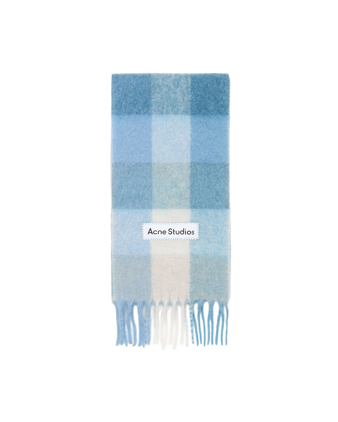 Acne Studios Checked Scarf - Light Blue / White / Powder Blue