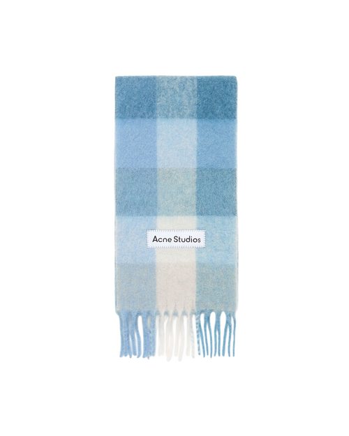 Acne Studios Checked Scarf - Light Blue / White / Powder Blue