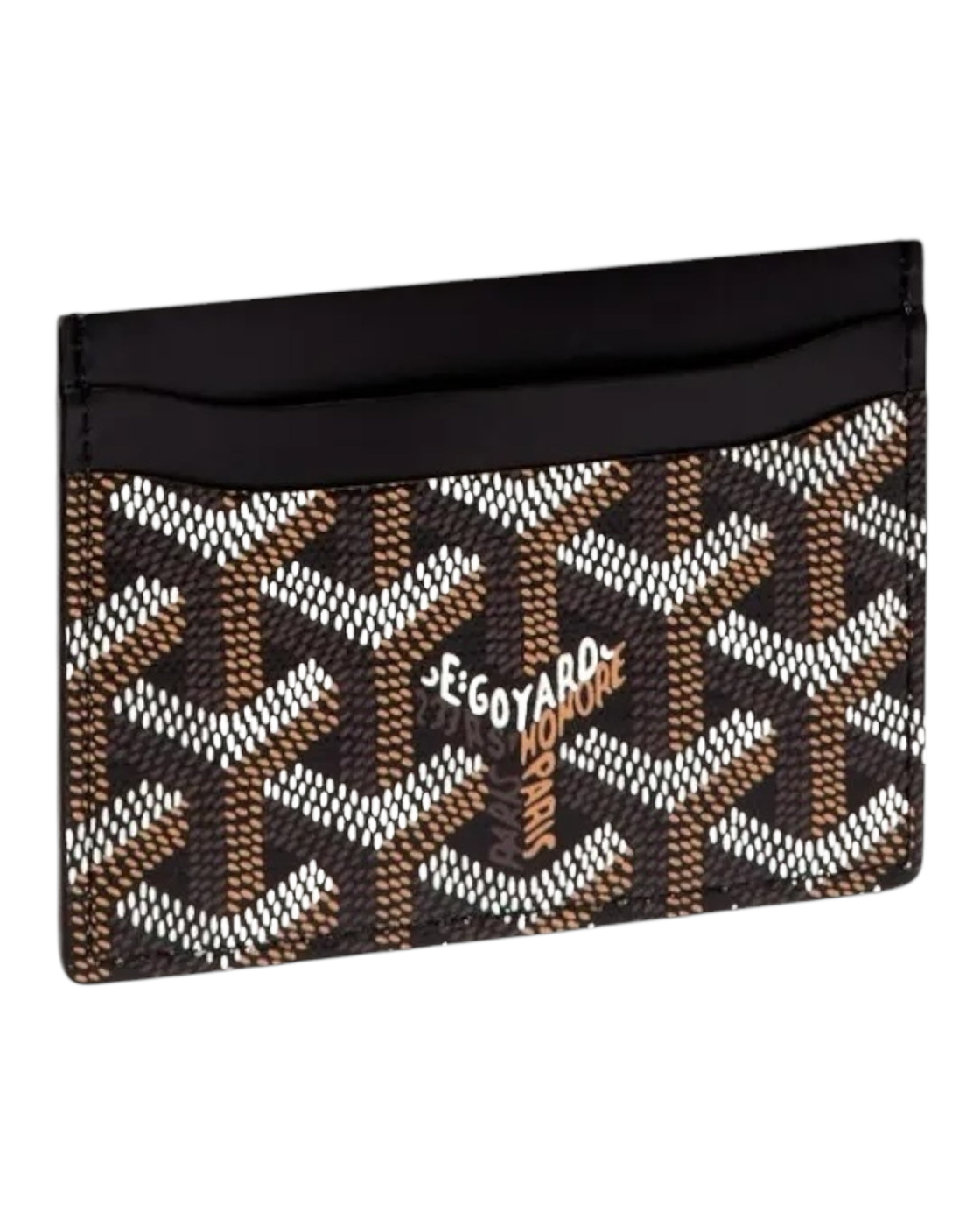 Goyard Card Holder - Black / Tan