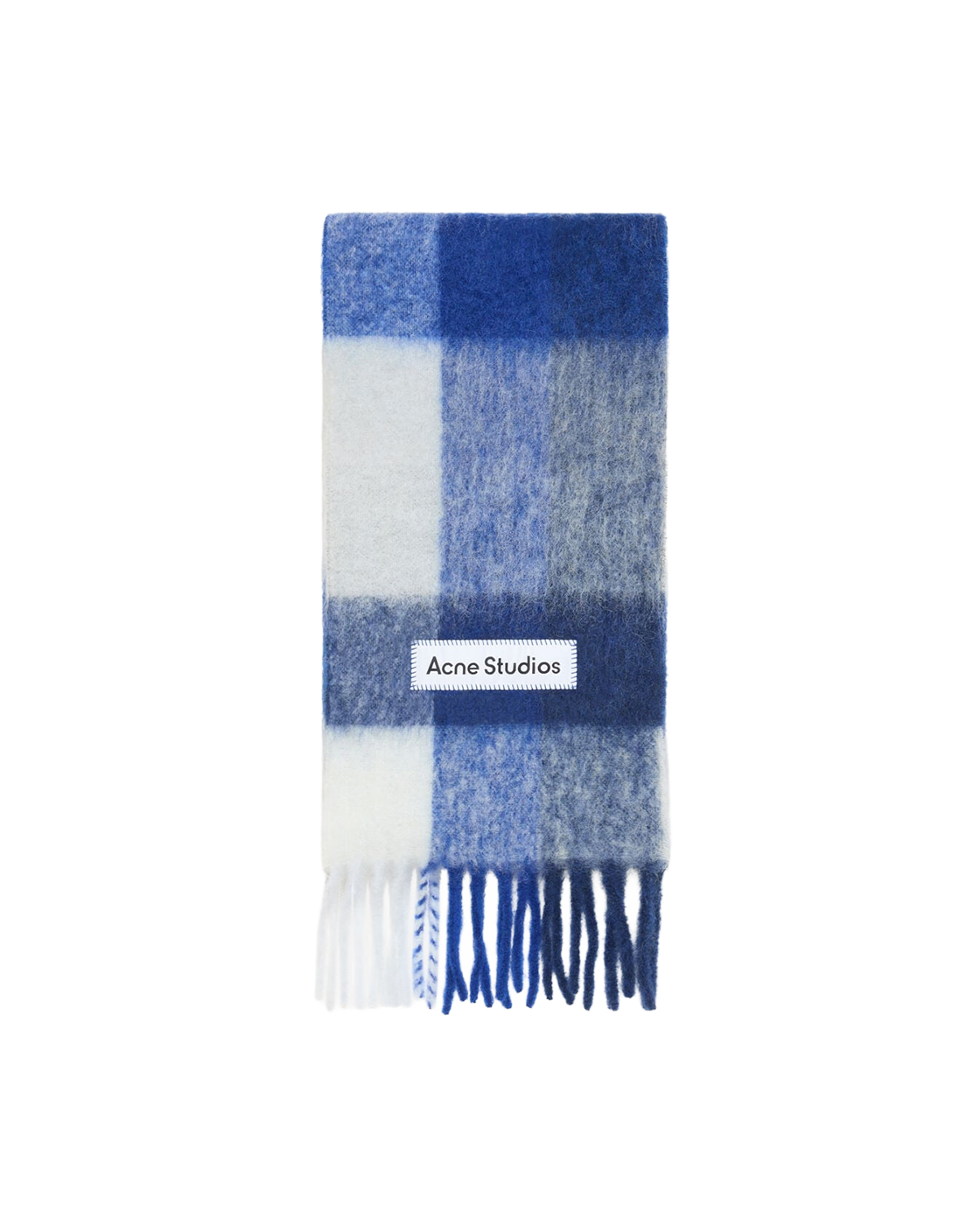 Acne Studios Checked Scarf - White / Grey / Royal Blue