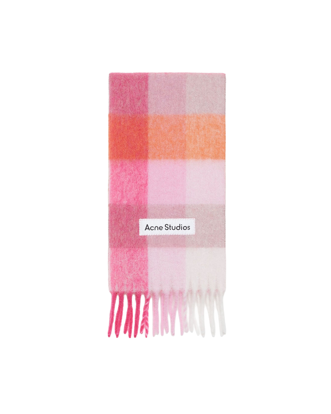 Acne Studios Checked Scarf - Pink / Fuchsia / White