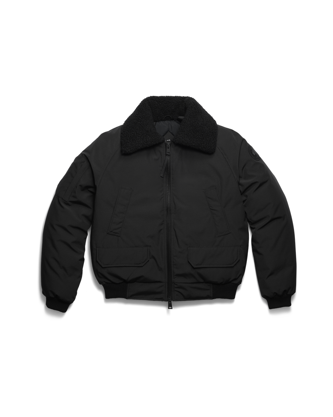 Canada Goose Chilliwack Aviator Bomber Jacket — Black — Front, garment only