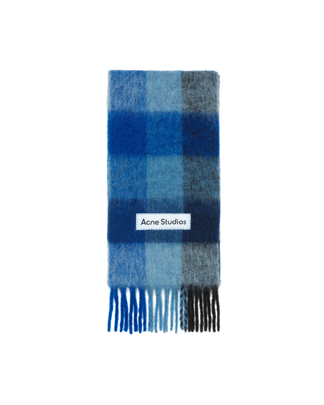 Acne Studios Checked Scarf - Dark Navy / Black / Blue