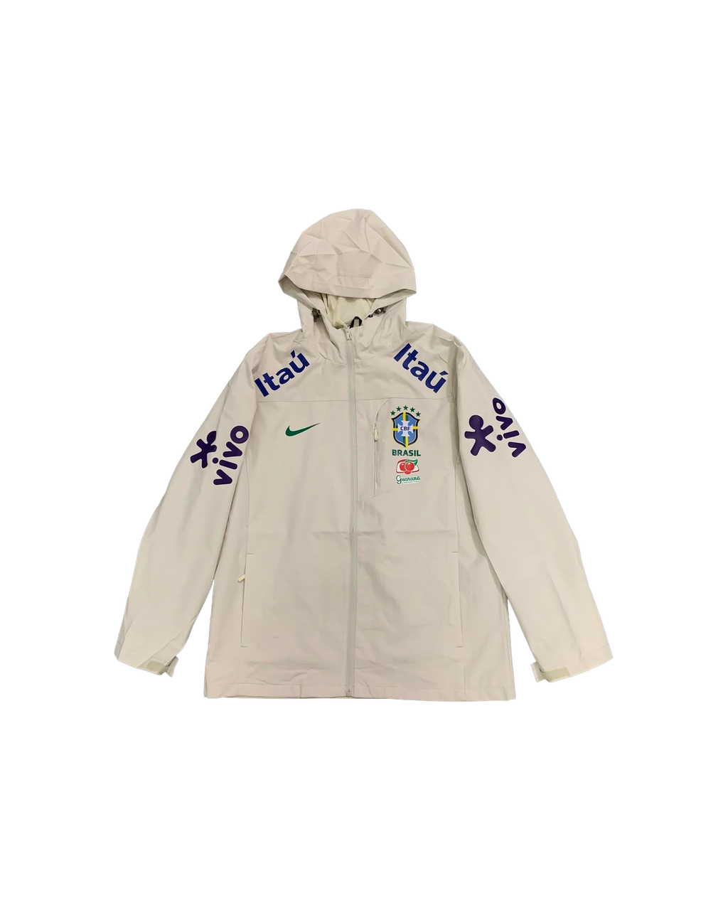 Nike Brazil Hooded Jacket — Cream — transparent front