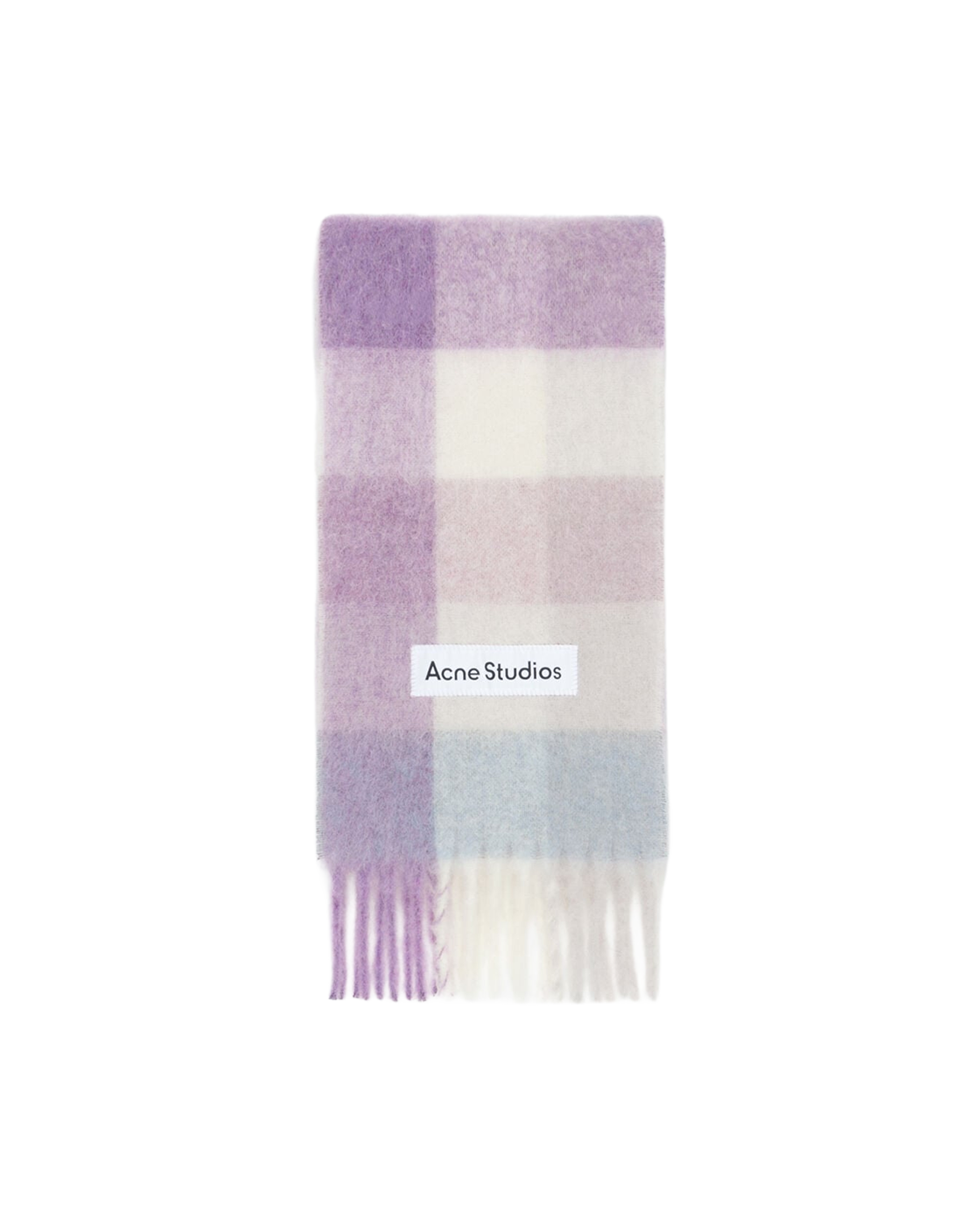 Acne Studios Checked Scarf - Lilac / White