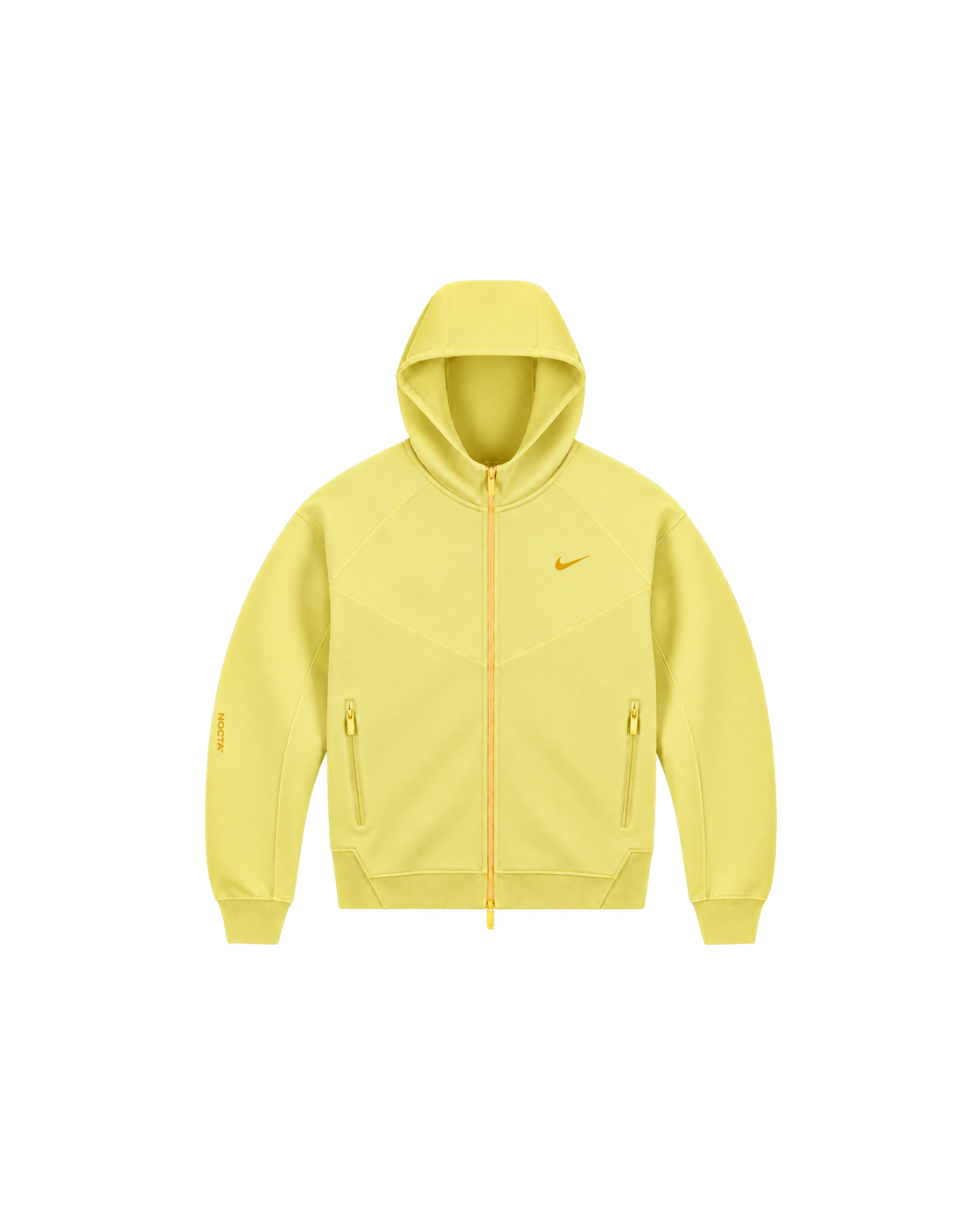 Nike x NOCTA Tech Fleece Zip-Up Hoodie — Citron Tint Yellow — Front