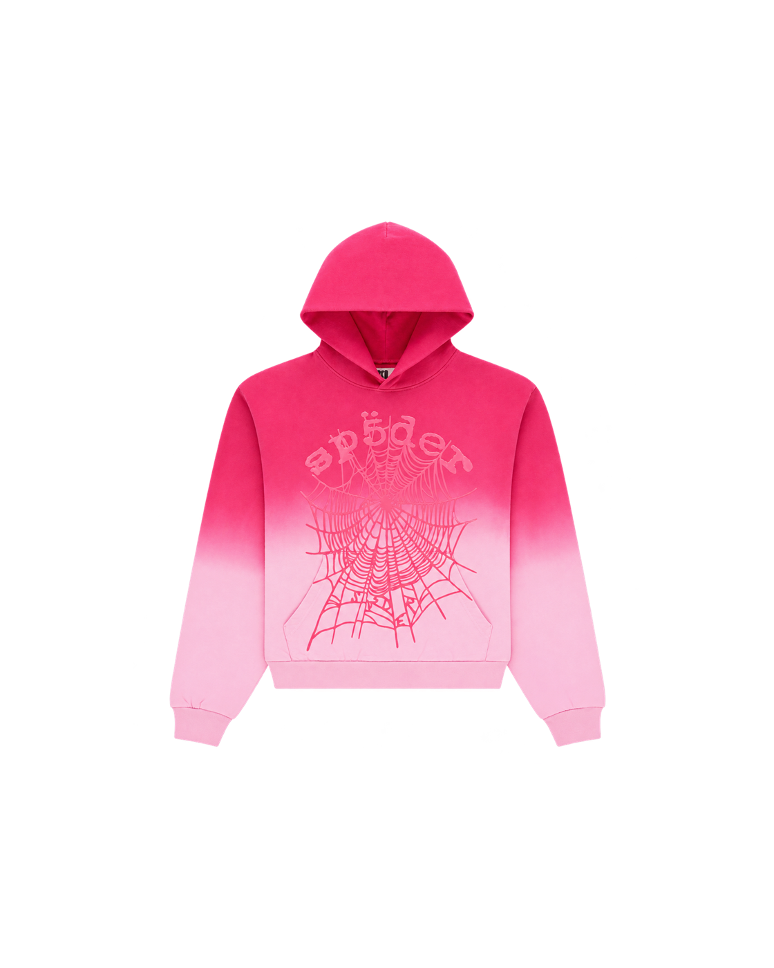 SP5DER OG Web Ombré Hoodie — Pink — Front