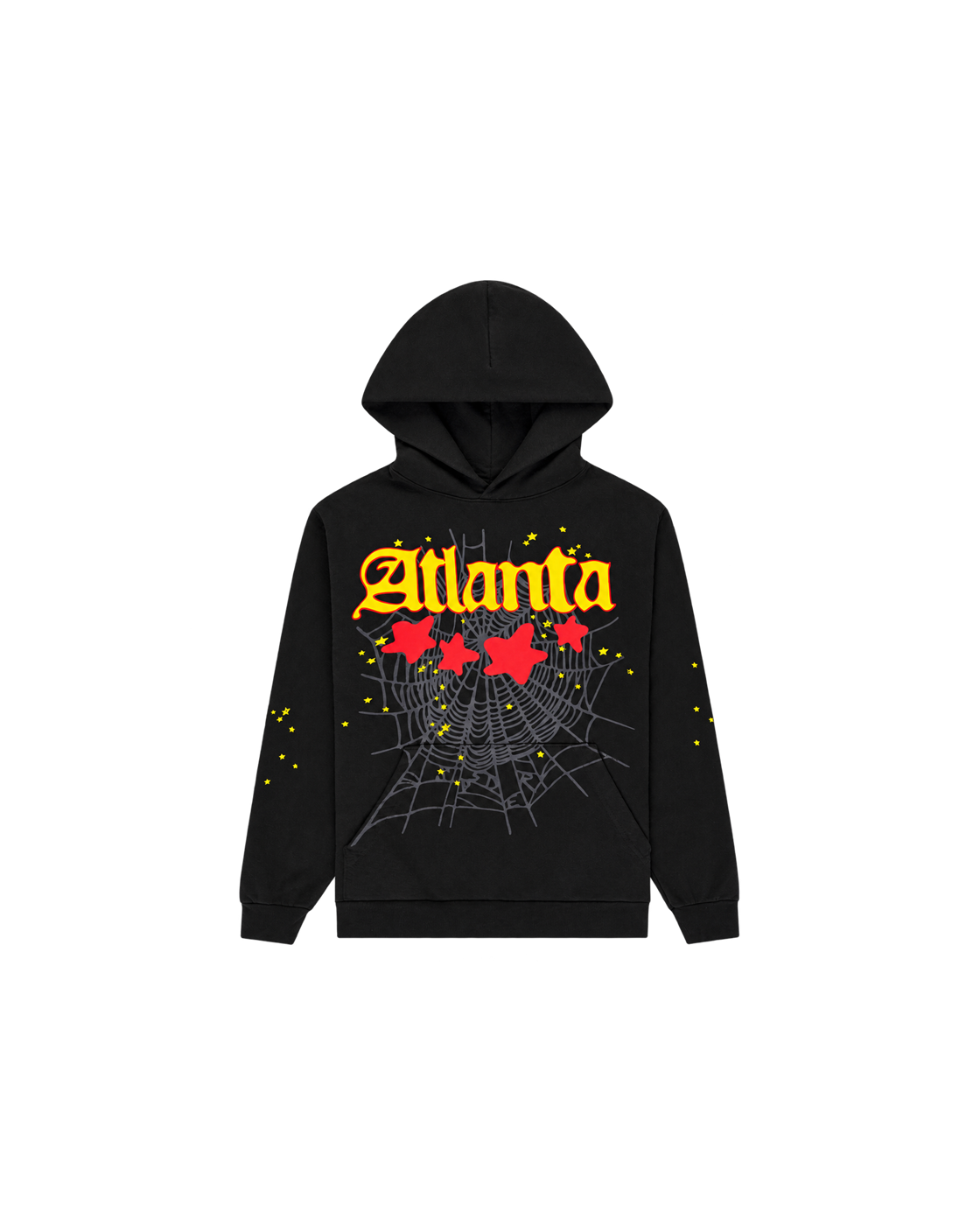 SP5DER Atlanta Star-Print Hoodie — Black — Front