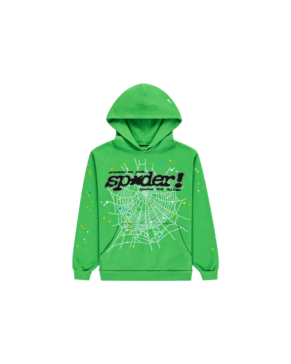 SP5DER Punk V2 Hoodie — Bright Green — Front