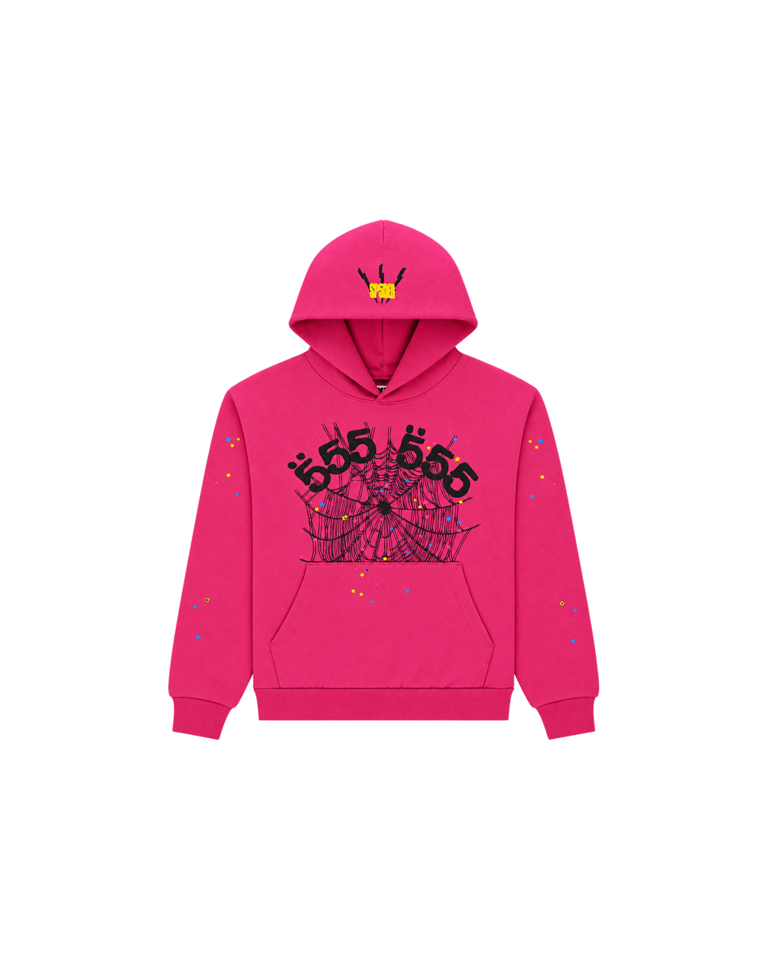 SP5DER Angel Number Hoodie — Pink — Front