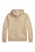 Polo Ralph Lauren Classic Full-Zip Hoodie — Beige / Navy Logo — Front