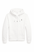 Polo Ralph Lauren Classic Full-Zip Hoodie — White / Navy Logo — Front