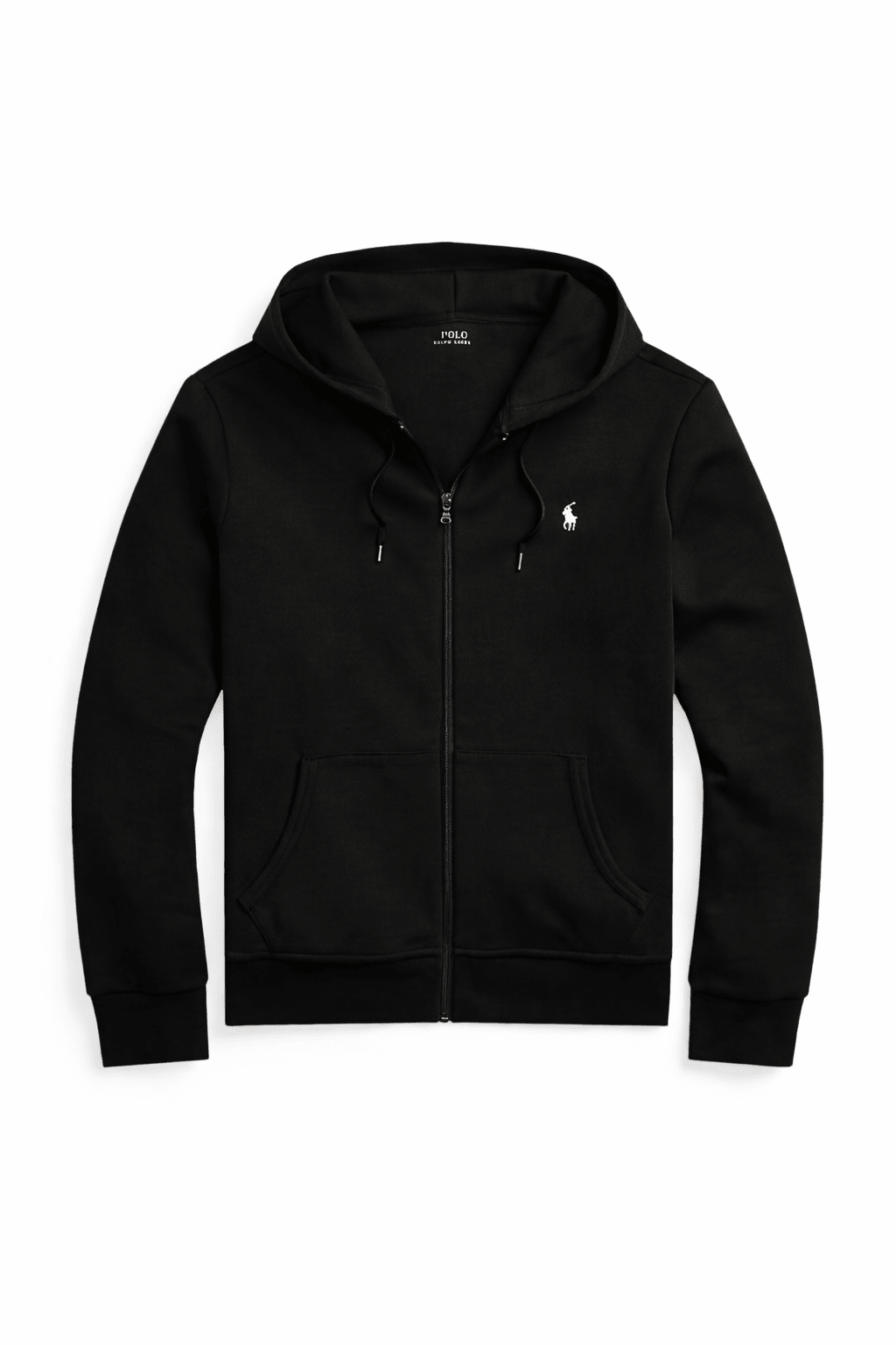 Polo Ralph Lauren Classic Full-Zip Hoodie — Black / White Logo — Front
