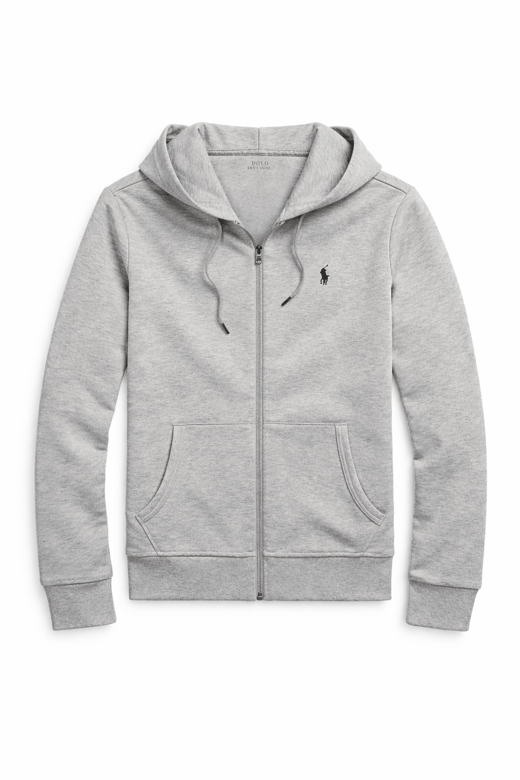 Polo Ralph Lauren Classic Full-Zip Hoodie — Grey / Navy Logo — Front