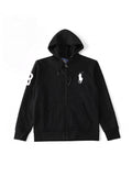 Polo Ralph Lauren Big Pony Full-Zip Hoodie — Black / White Logo — Front