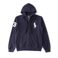 Polo Ralph Lauren Big Pony Full-Zip Hoodie — Navy / White Logo — Front