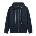 Polo Ralph Lauren Contrast-Drawstring Full-Zip Hoodie — Navy / Red Logo — Front