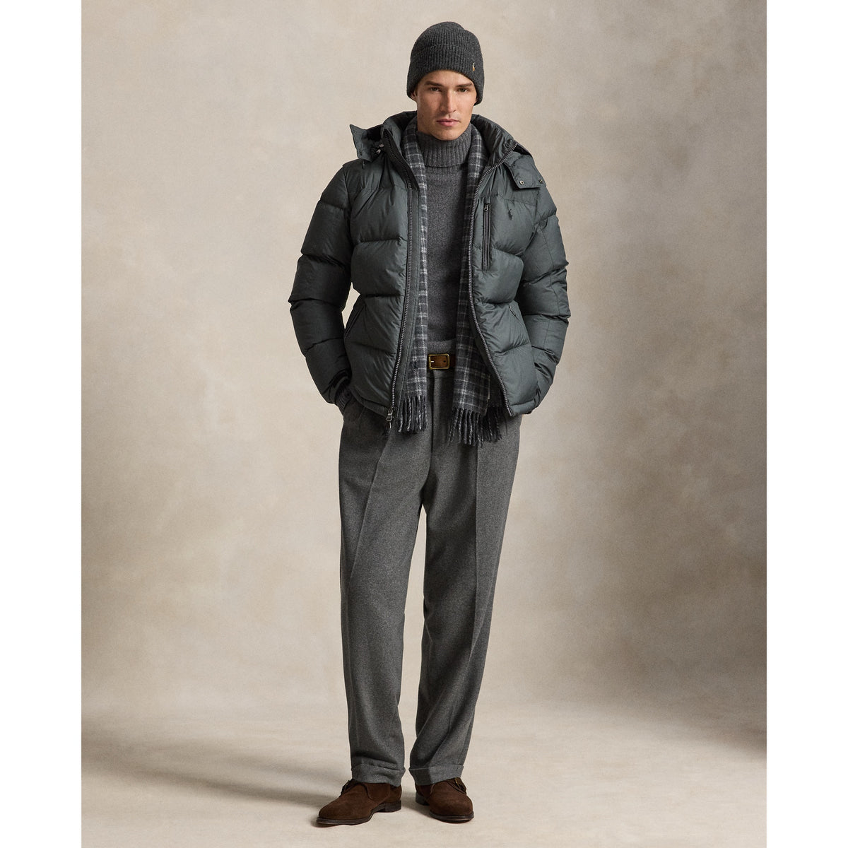 Polo Ralph Lauren Gorham Matte Down Jacket — Charcoal Grey — product view 3