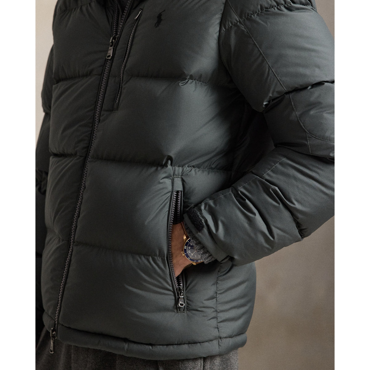 Polo Ralph Lauren Gorham Matte Down Jacket — Charcoal Grey — product view 6