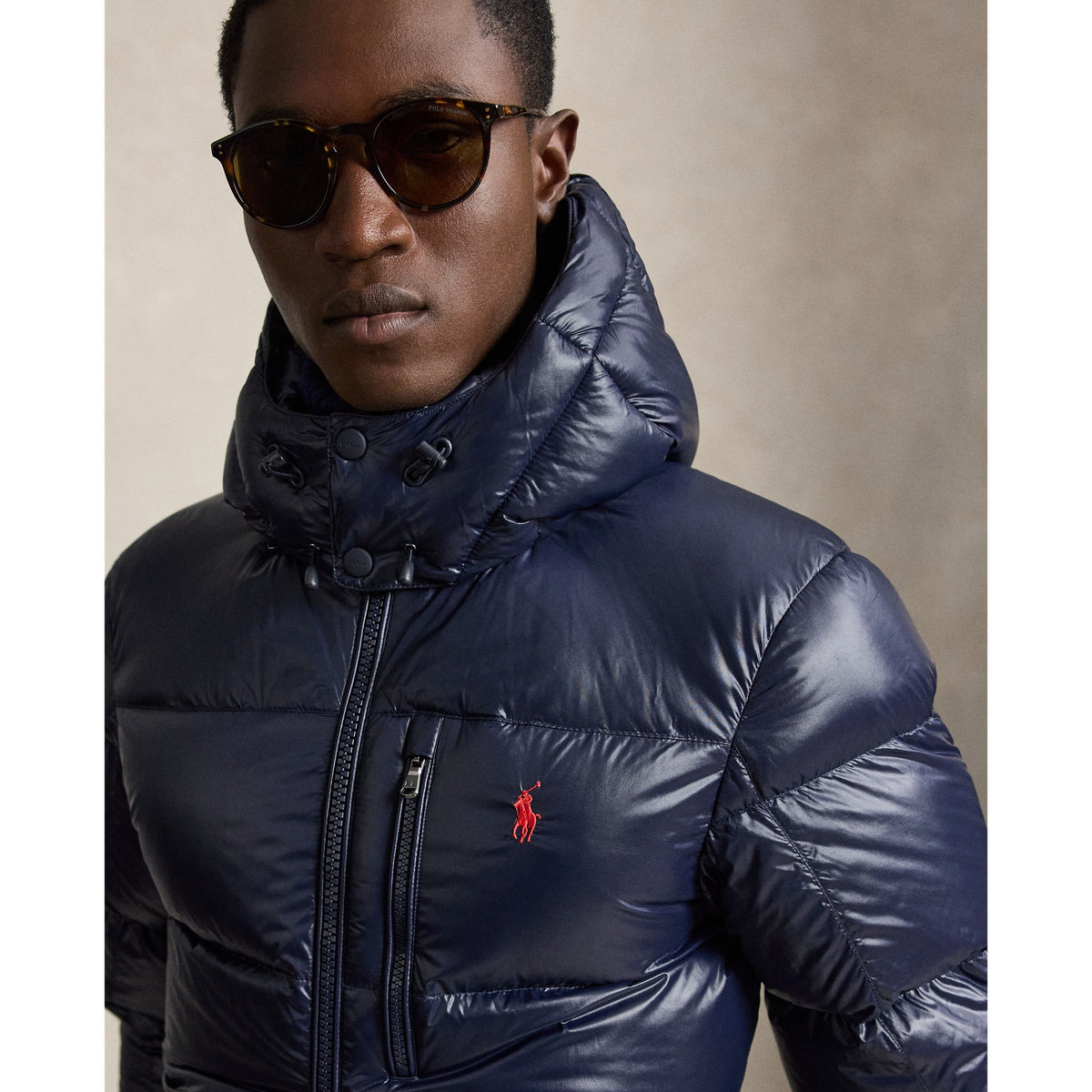 Polo Ralph Lauren Gorham Glossy Down Jacket — Collection Navy — product view 5