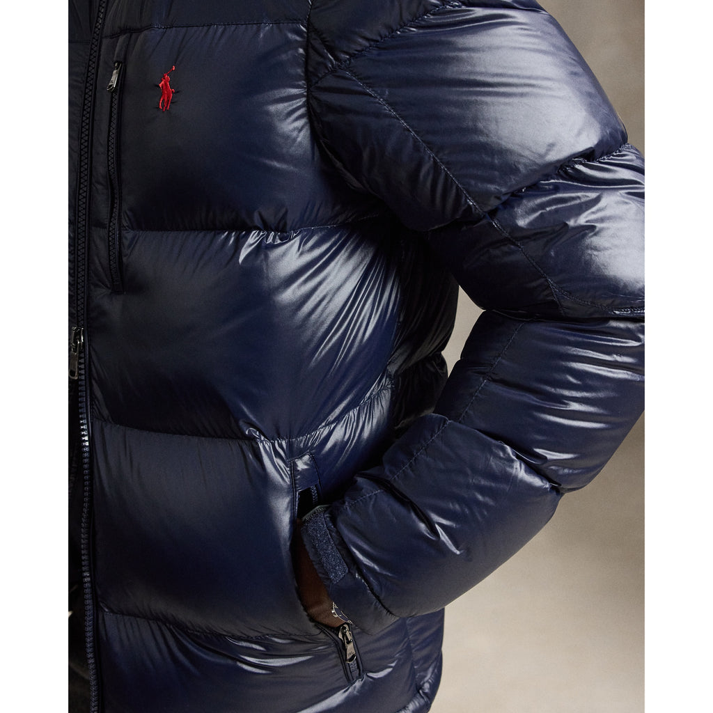 Polo Ralph Lauren Gorham Glossy Down Jacket — Collection Navy — product view 6